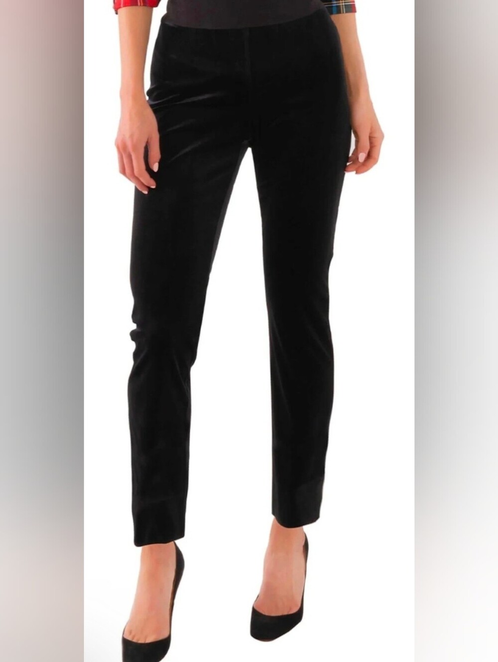 Gretchen Scott Designs office Black Pull On Velvet Silky Pants Medium NWT 129$